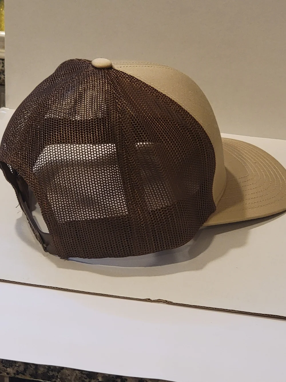 Pacific Headwear Men’s Trucker Hat Mesh Back Snapback Beige Brown One Size